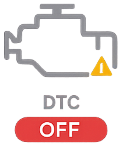 Option DTC OFF — désactivation de codes défaut spécifiques